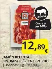 Supermercados MAS Bellota - jamón 50% raza ibérica oferta
