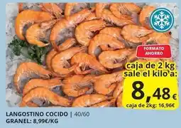 Supermercados MAS Langostino cocido oferta