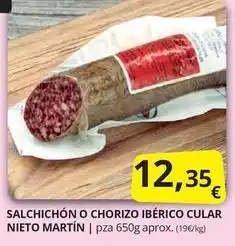 Supermercados MAS Salchichon o chorizo iberico cular oferta
