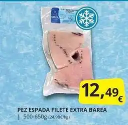 Supermercados MAS Pez espada filete extra barea oferta