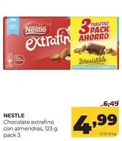 Alimerka Nestlé - chocolate extrafino con almendras oferta