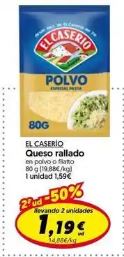 Hiper Usera El caserío - queso rallado oferta
