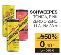 Plusfresc Schweppes tònica, pink zero o zero llauna oferta