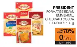 Plusfresc President formatge edam, emmental, cheddar i gouda oferta