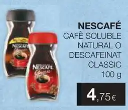 Plusfresc Nescafé café soluble natural o descafeinat classic oferta