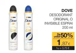 Plusfresc Dove desodorant original o invisible esprai oferta