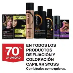 El Corte Inglés Syoss productos de fijación y coloración capilar oferta