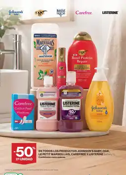 El Corte Inglés Johnson's baby, ogx, le petit marseillais, carefree y listerine oferta