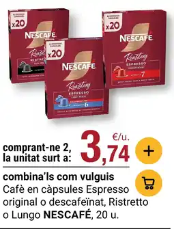 BonpreuEsclat Nescafé Café en cápsules Espresso oferta