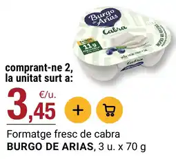 BonpreuEsclat Burgo de Arias formatge fresc de cabra oferta