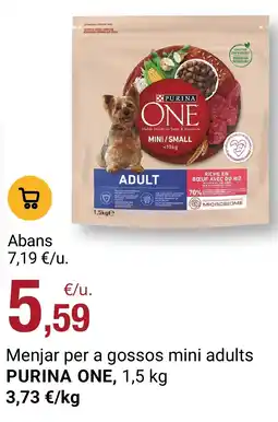 BonpreuEsclat Purina One menjar per a gossos mini adults oferta