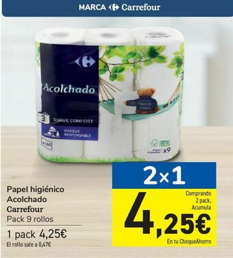 Carrefour Papel higiénico acolchado carrefour oferta