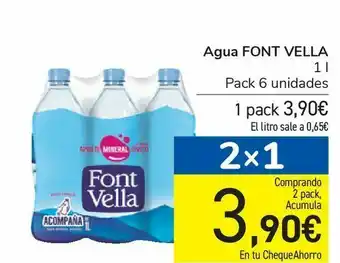 Carrefour Agua font vella 1l oferta