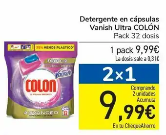 Carrefour Detergente en cápsulas vanish ultra colón oferta