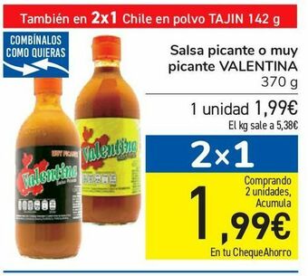 Carrefour Salsa picante o muy picante valentina oferta