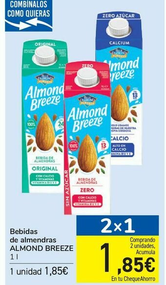 Carrefour Bebidas de almendras almond breeze oferta