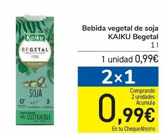 Carrefour Bebida vegetal de soja kaiku begetal oferta