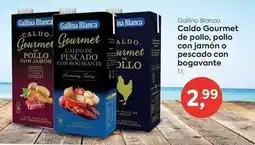 Suma Supermercados Gallina blanca - caldo gourmet de pollo, pollo con jamón o pescado con bogavante oferta