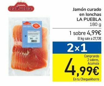 Carrefour Jamón curado en lonchas la puebla oferta
