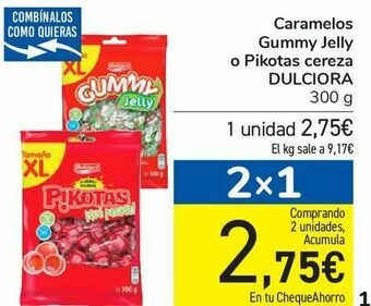 Carrefour Caramelos gummy jelly o pikotas cereza dulciora oferta