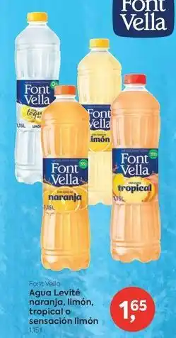 Suma Supermercados Font vella - agua levite naranja, limón, tropical o sensacion limón oferta
