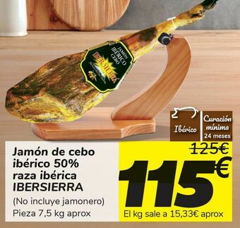 Carrefour Jamón de cebo ibérico 50% raza ibérica ibersierra oferta