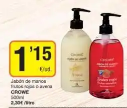 Economy Cash Crowe - jabon de manos frutos rojos o avena oferta