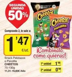 Economy Cash Cheetos - snack pelotazos o pandilla oferta