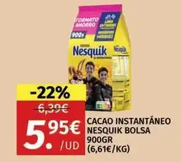 Maskom Supermercados Nesquik - cacao instantaneo bolsa oferta