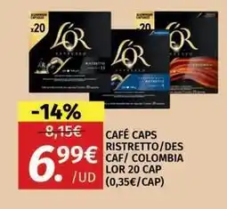Maskom Supermercados L'or - cafe caps ristretto/des cafe/ colombia oferta