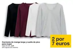Zeeman Pico - camiseta de manga larga y cuello de para mujer oferta