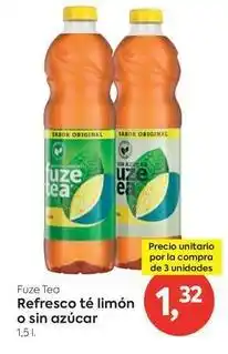 Suma Supermercados Fuze tea - refresco te limon o sin azucar oferta