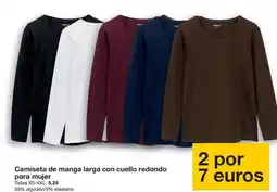 Zeeman Camiseta de manga larga con cuello redondo para mujer oferta