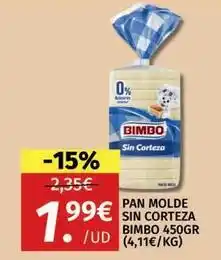 Bimbo - pan molde sin corteza