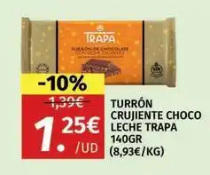 Maskom Supermercados Trapa - turron crujiente choco leche oferta