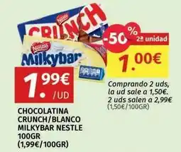 Maskom Supermercados Nestlé - chocolatina crunch/blanco milkybar oferta