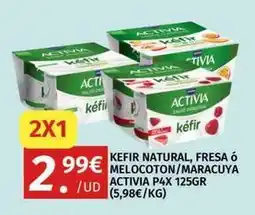 Maskom Supermercados Activia - kefir natural, fresa o melocoton/maracuya oferta