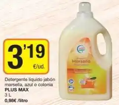 Economy Cash Plus - detergente líquido jabón marsella, azul o colonia oferta