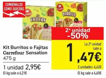 Carrefour Kit burritos o fajitas carrefour sensation oferta