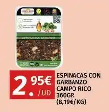 Maskom Supermercados Campo rico - espinacas con garbanzo oferta