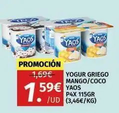 Maskom Supermercados Yaos - yogur griego mango/coco oferta