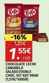 Maskom Supermercados Kit kat - chocolate leche caramelo salado/doble choc. 99gr oferta