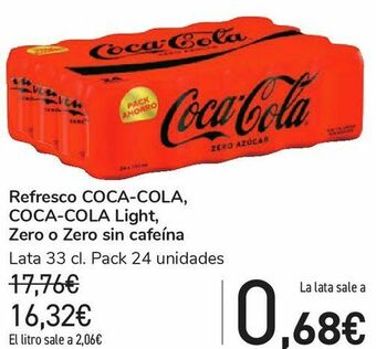 Carrefour Refresco coca-cola, coca-cola light, zero o zero sin cafeína oferta