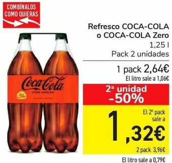 Carrefour Refresco coca-cola o coca-cola zero oferta