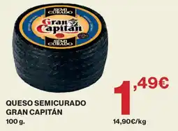 Hipercor Gran Capitán queso semicurado oferta