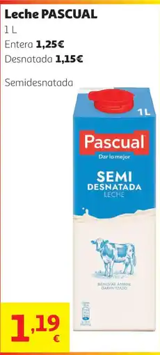 Alcampo Pascual leche semidesnatada oferta