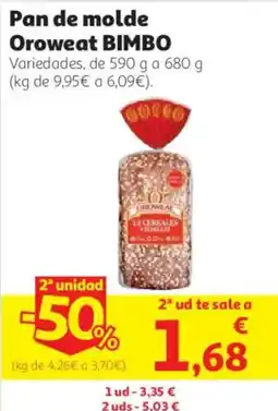 Alcampo Oroweat BIMBO pan de molde oferta