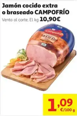 Alcampo Jamón cocido extra o braseado Campo Frío oferta