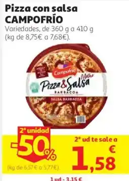 Alcampo Campo Frío pizza con salsa oferta