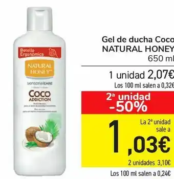 Carrefour Gel de ducha coco natural honey oferta